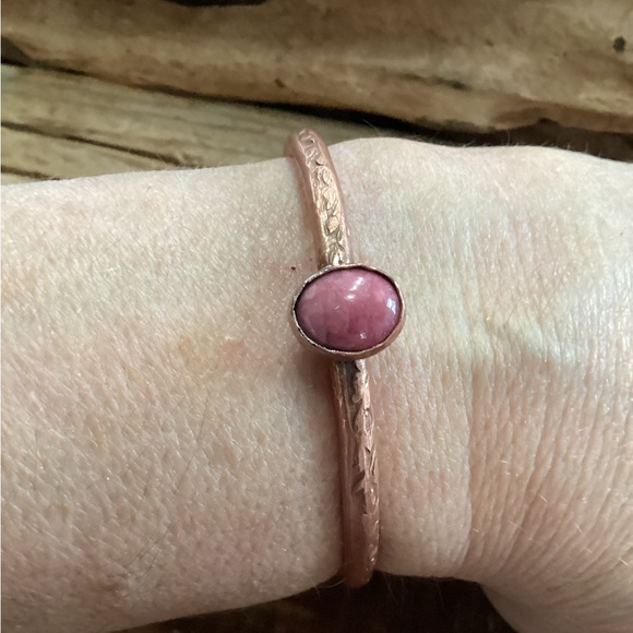 Copper and Rhodonite Cuff - Picture 7 of 8